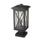 Z-Lite Brookside 1 Light Outdoor Pier Mounted Fixture, Black And Clear Seedy 583PHBS-SQPM-BK - alternate 3